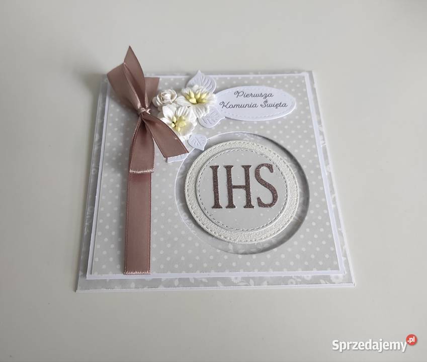 Kartka ręcznie robiona na Komunię Świętą z łódzkie Łódź