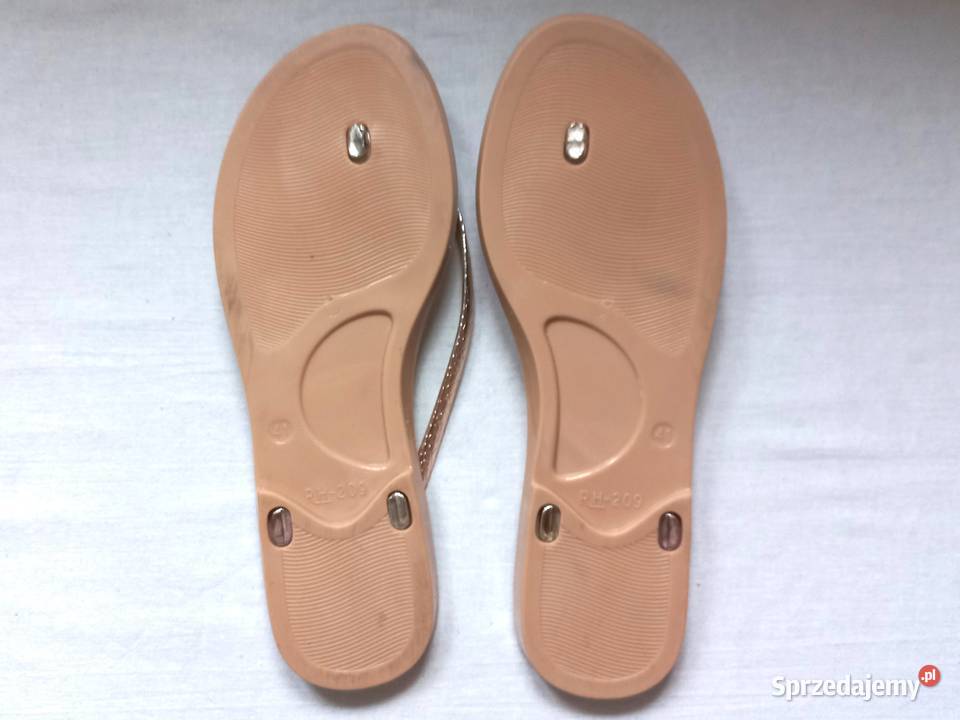 Klapki beżowe Japonki r 38 Eleganckie NOWE podlaskie Białystok