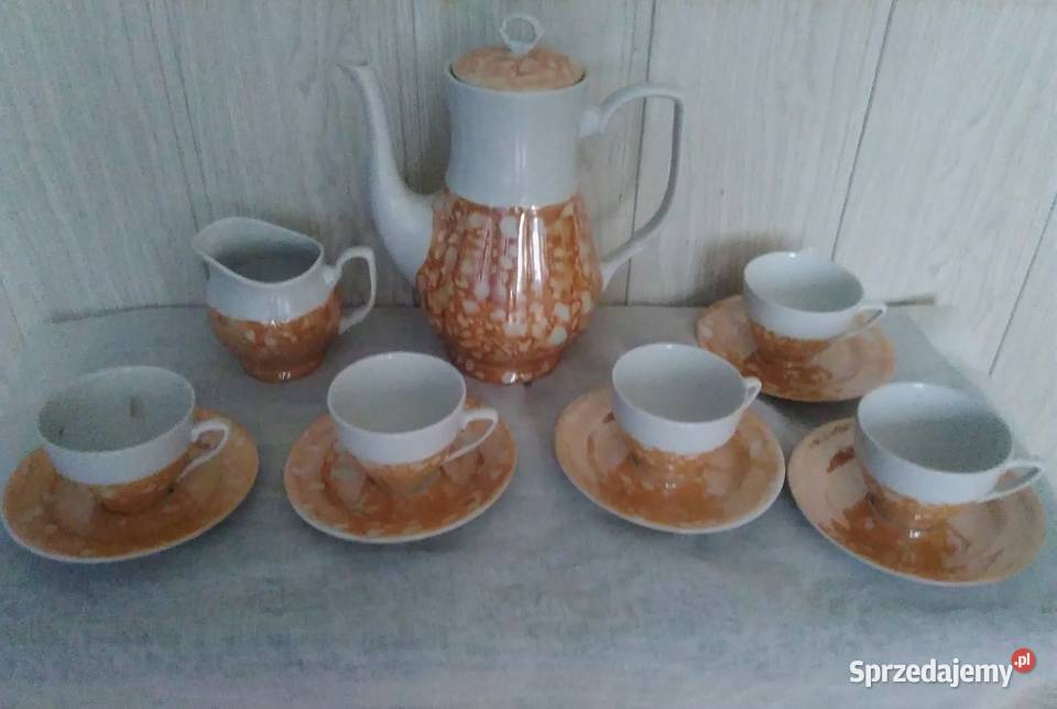 Zestaw porcelanowy Dzbanek mlecznik 5 filiżanek Świdnica