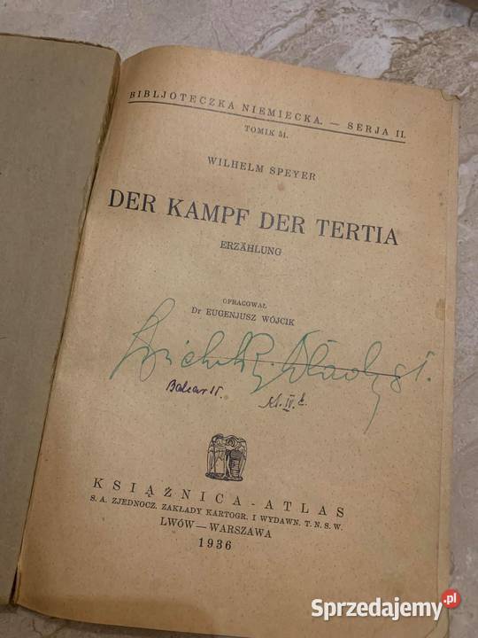 Der kampf der tertia Wilhelm Speyer książka z Jasło sprzedam