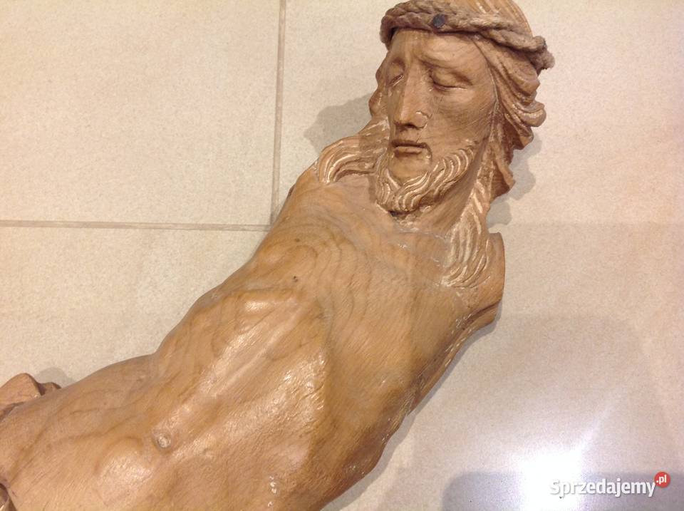 Stara Drewniana figura Jezusa Nowa Sól