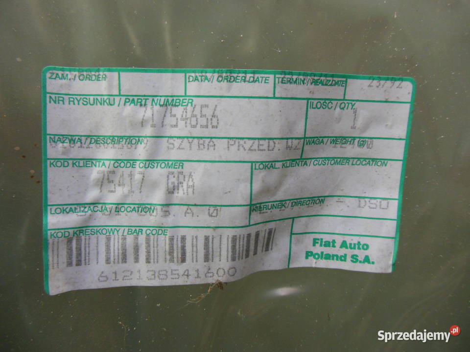 71754656 SZYBA CZOŁOWA FIAT STILO OE Kozy