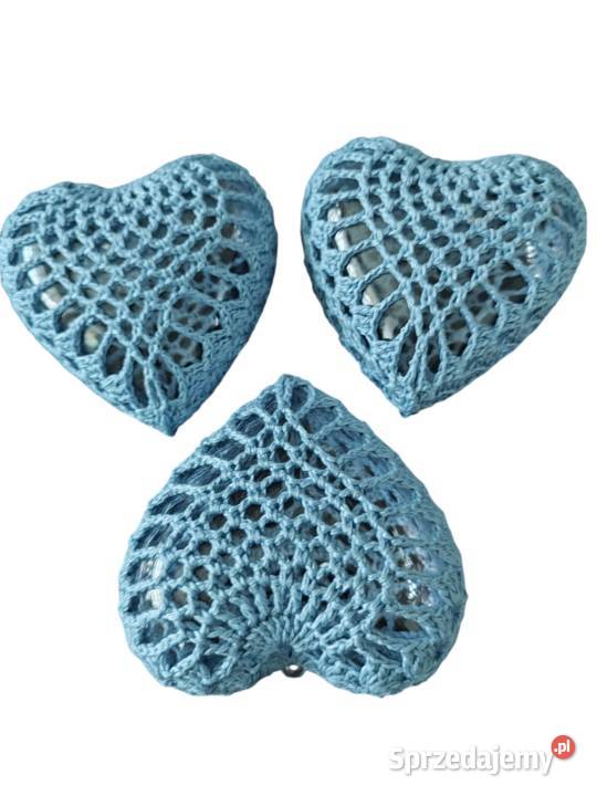 Serca szydełkowe na choinke Ropczyce