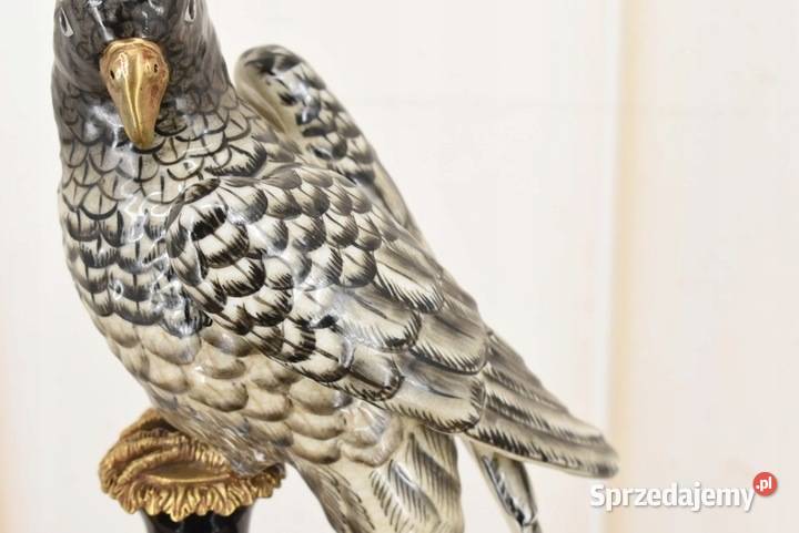 Świecznik Porcelanowy Papuga Porcelana Brąz Kraków