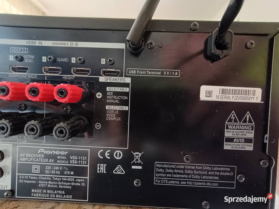 Potężny Pioneer vsx 1131 kujawsko-pomorskie Chełmno