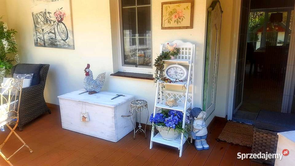 Skrzynia rustykalna siedzisko kufer ławka biała Radków