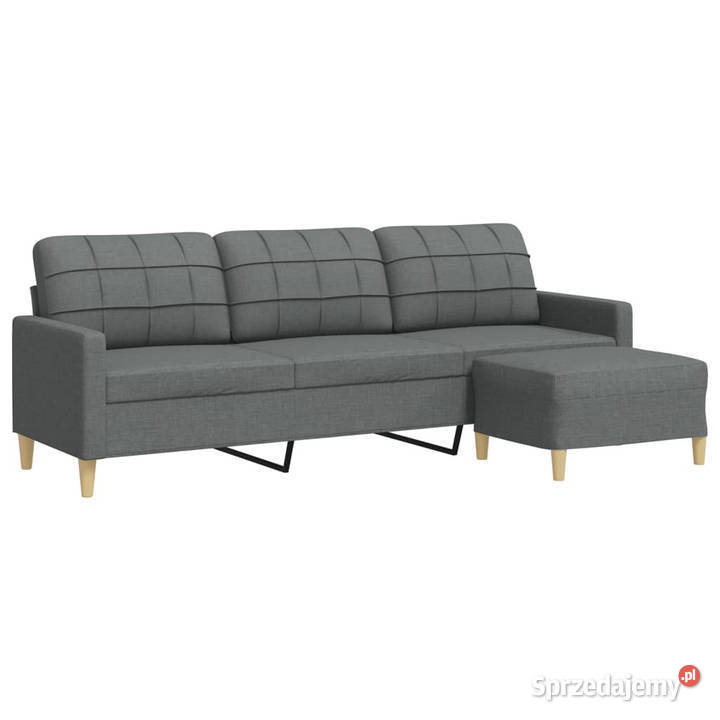 3osobowa sofa z podnóżkiem ciemnoszara 210 Warszawa