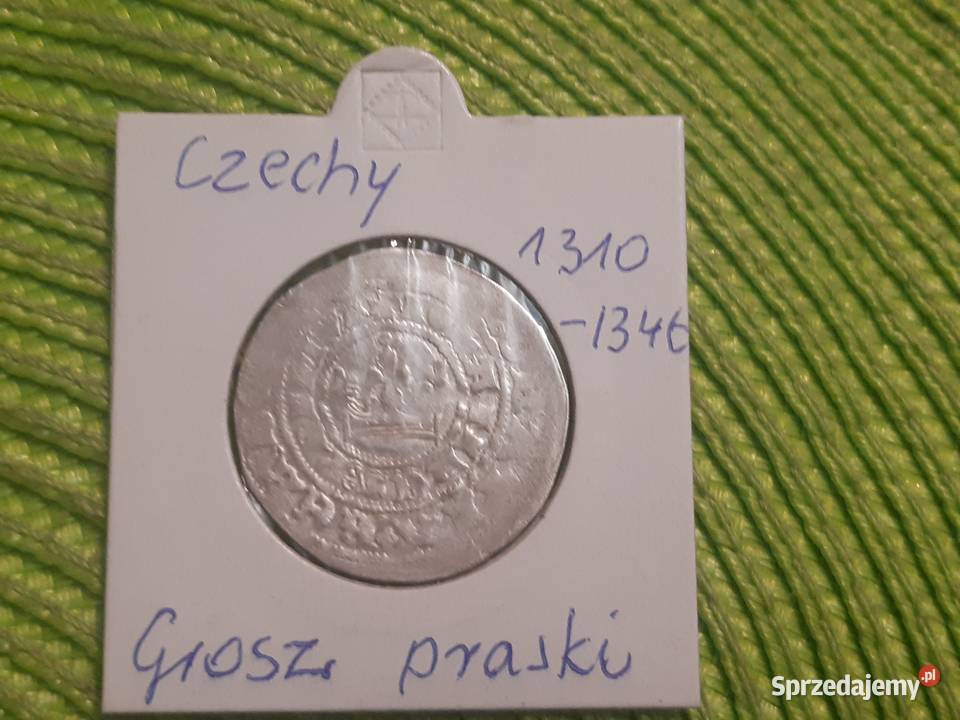 Moneta srebrna Czech grosz praski Jan I Łomża