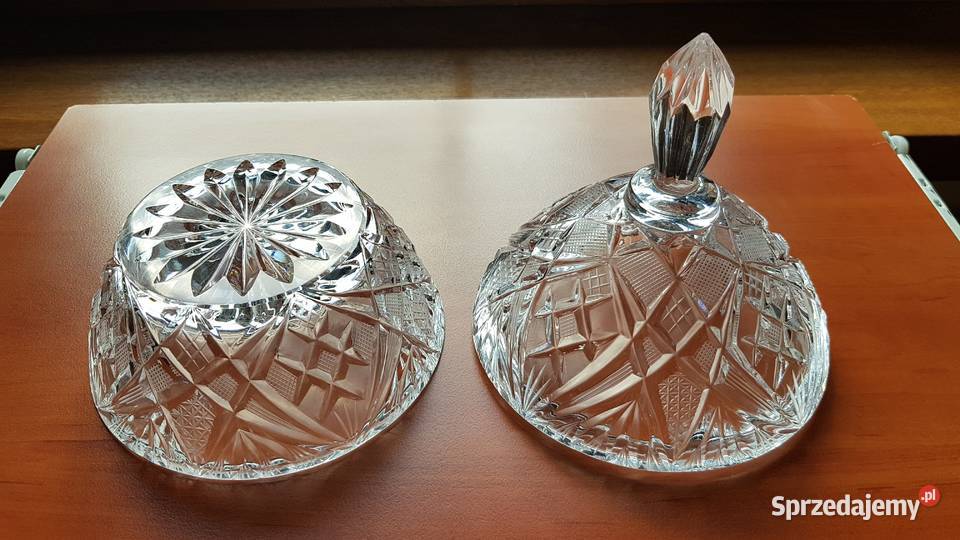 Kryształowa bomboniera 2 kryształ PRL Porcelana i szkło Dąbrowa Górnicza