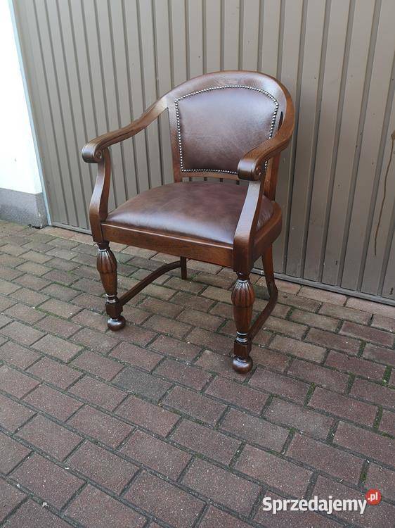Stary Fotel Krzesło Dębowy Gabinetowy Antyk Meble wielkopolskie Swarzędz