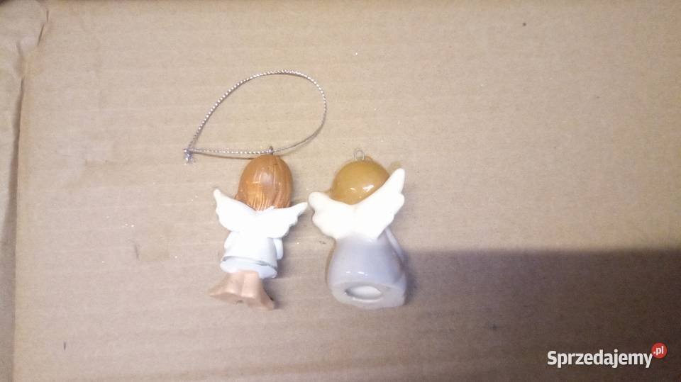 Dwa aniołki porcelana ozdoba na choinkę mazowieckie Warszawa
