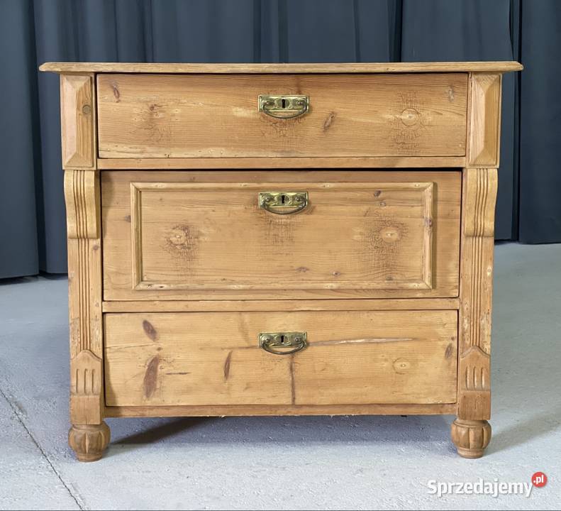 Rustykalna komoda sosnowa 3 szuflady lite drewno Budno