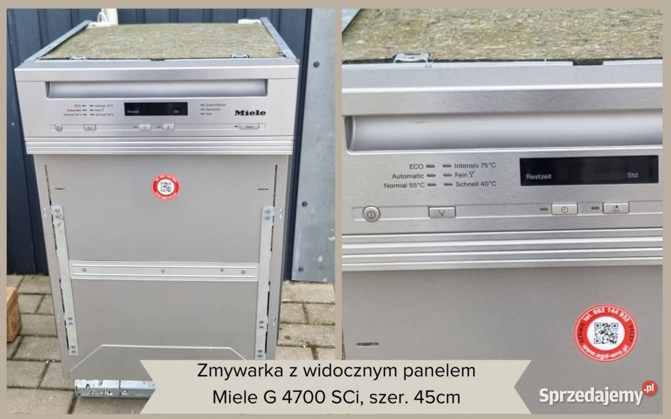 Zmywarka z widocznym panelem Miele G 4700 SCi, 45cm, inox