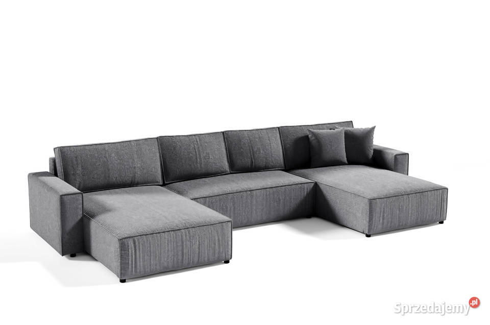 Narożnik z funkcją spania Tkanina sztruksowa Łóżka, wersalki i sofy podlaskie Białystok