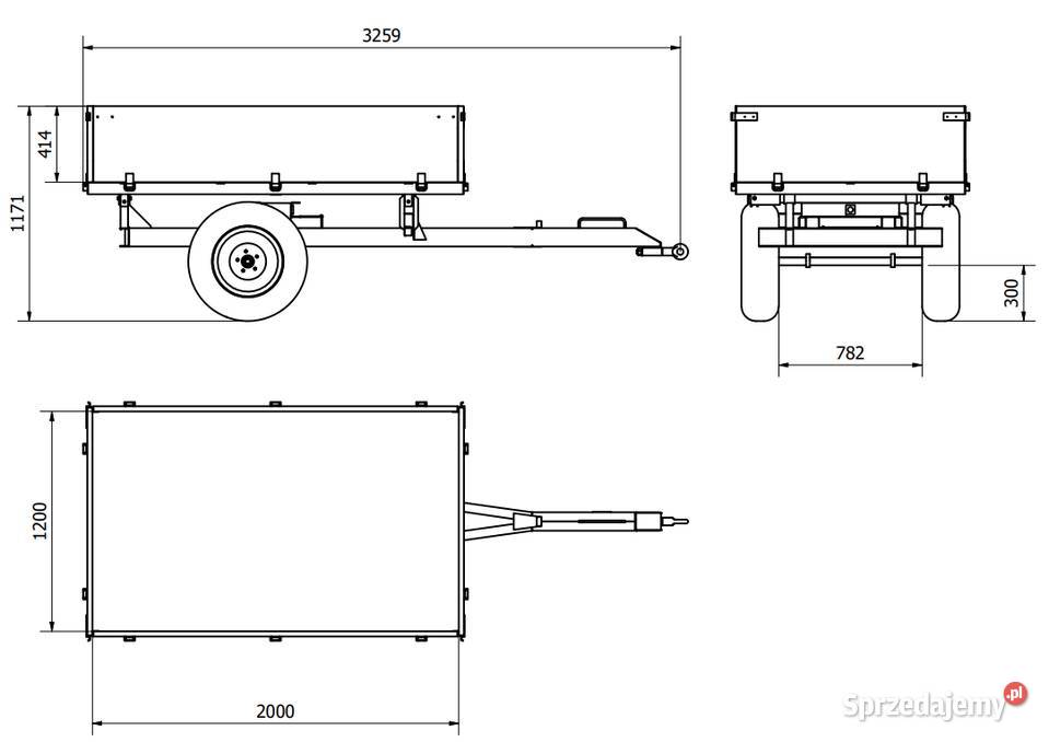 3 Jednoosiowa przyczepa rolnicza z kiprem Sanko