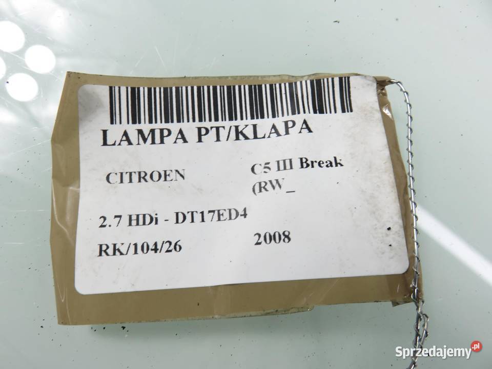 LAMPA PRAWA TYLNA KLAPA CITROEN C5 III