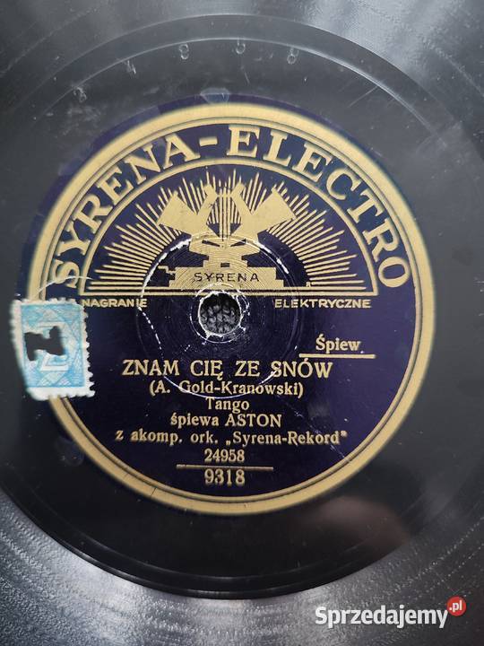 Płyta szelakowa wytwórni Syrena Electro Aston