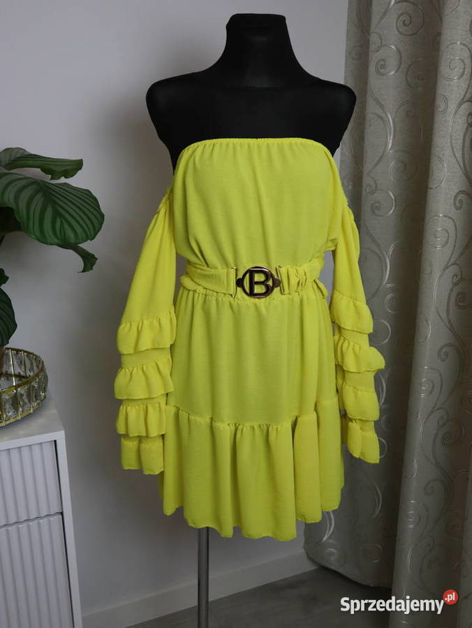 Żółta sukienka hiszpanka z falbanami Odzież damska Zgierz
