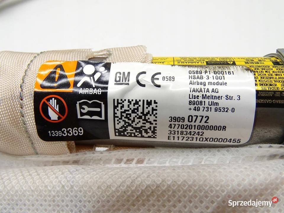 KURTYNA POWIETRZNA AIRBAG PRAWA OPEL ASTRA V K osobowe