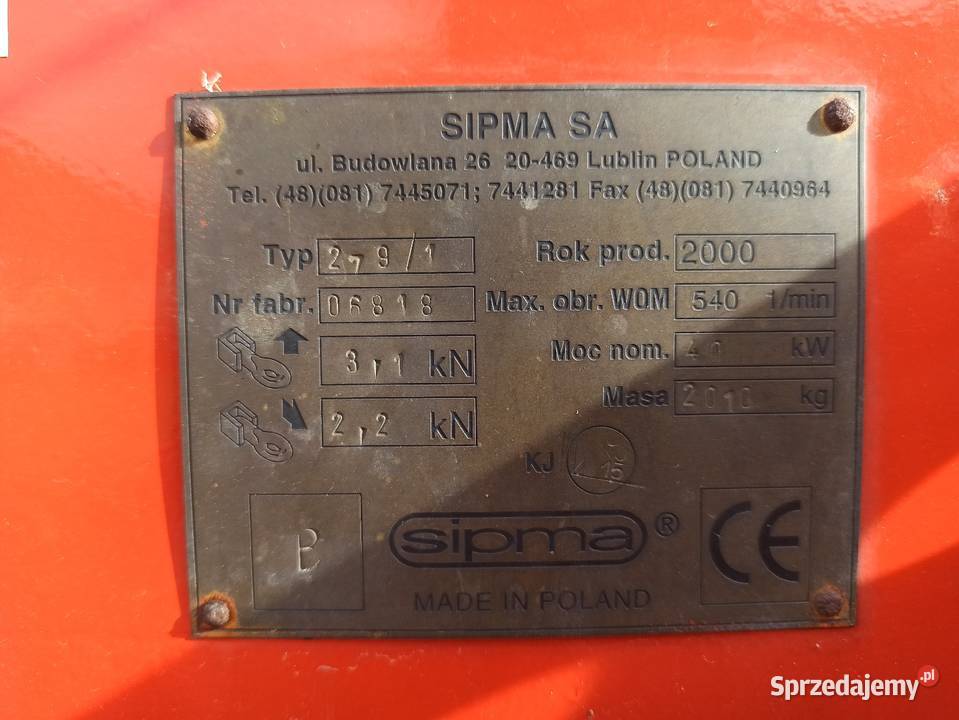 Prasa Rolująca Sipma Z27912000R Nowa Pióry Wielkie