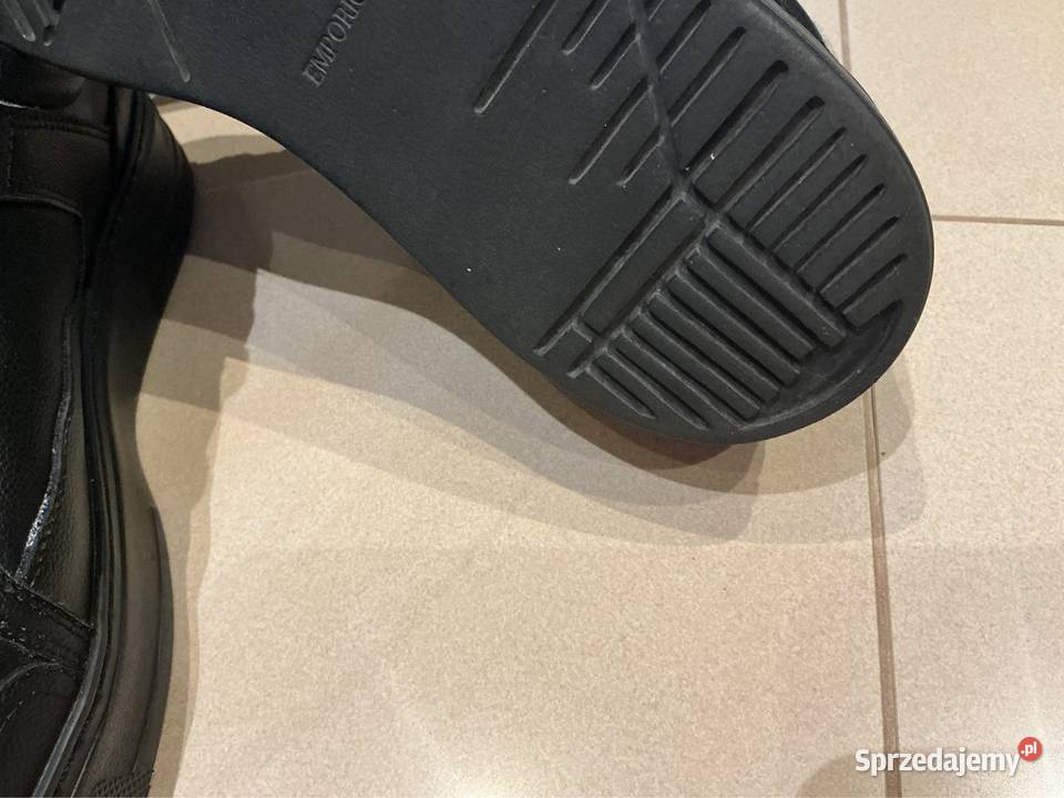 Sneakersy Skórzane Czarne Męskie Emporio Armani Nowa Sól sprzedam