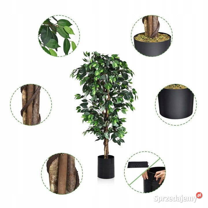 Nowa sztuczna roślina ozdobna fikus w donicy 180 Warszawa