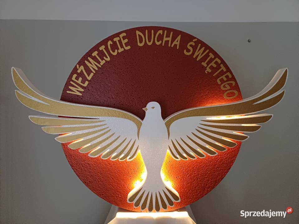 Bierzmowanie dekoracja z podświetleniem zestaw Pozostałe wielkopolskie Dobrzyca sprzedam