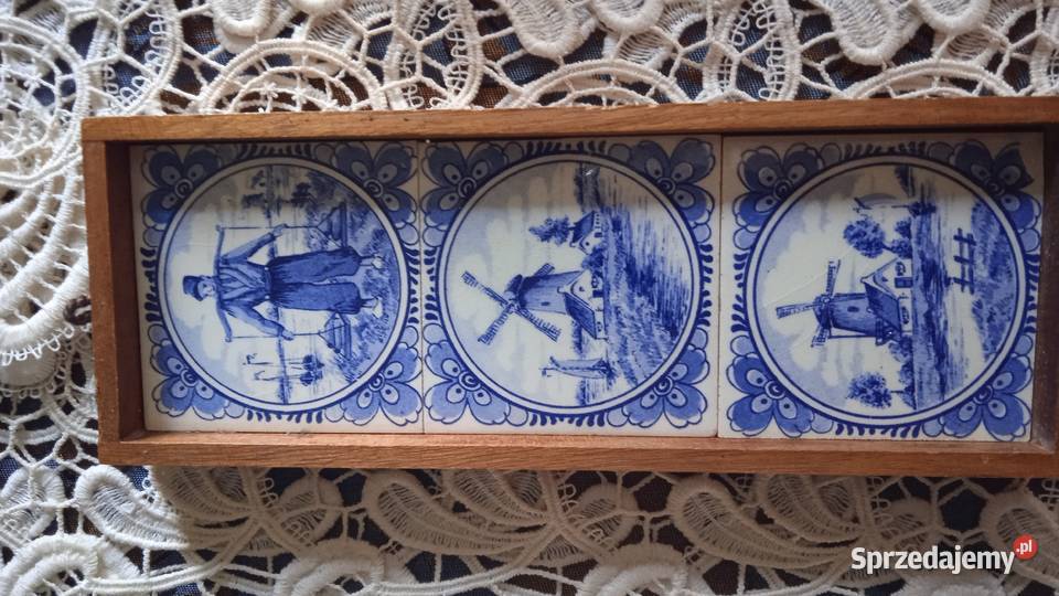 STARY OBRAZ HOLENDERSKI Z CERAMICZNYCH Piła