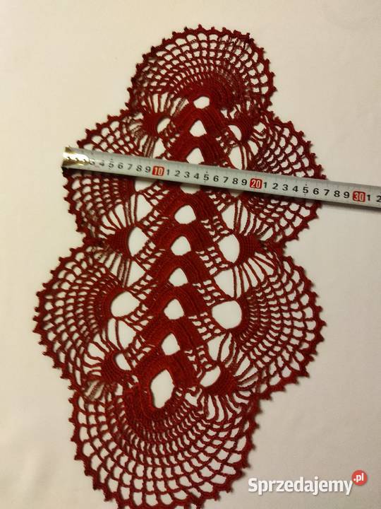 Serweta szydełkowa odcienie czerwieni Obrusy i serwety Ryczówek