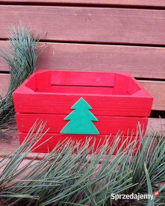 Skrzynka dekoracyjna drewniana świąteczna Kraków