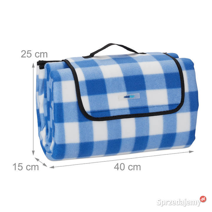 TecTake Koc piknikowy 200x200 Niebieskobiały w Pozostałe lubelskie Zamość
