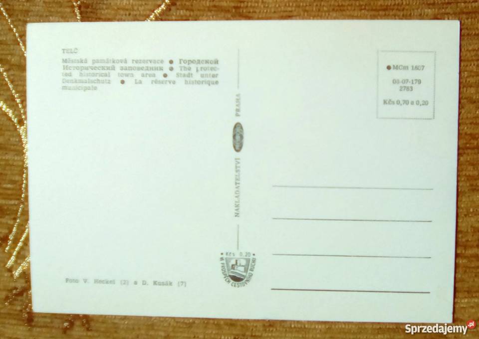 TELCZ ZABYTKI W MIEŚCIE NA MORAWACH Pocztówki i karty telefoniczne