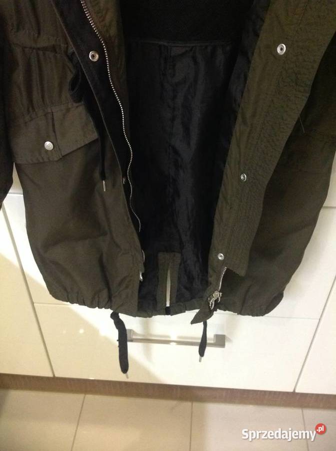Cienka Kurtka Parka Khaki Damska BERSHKA XS Nowa Sól