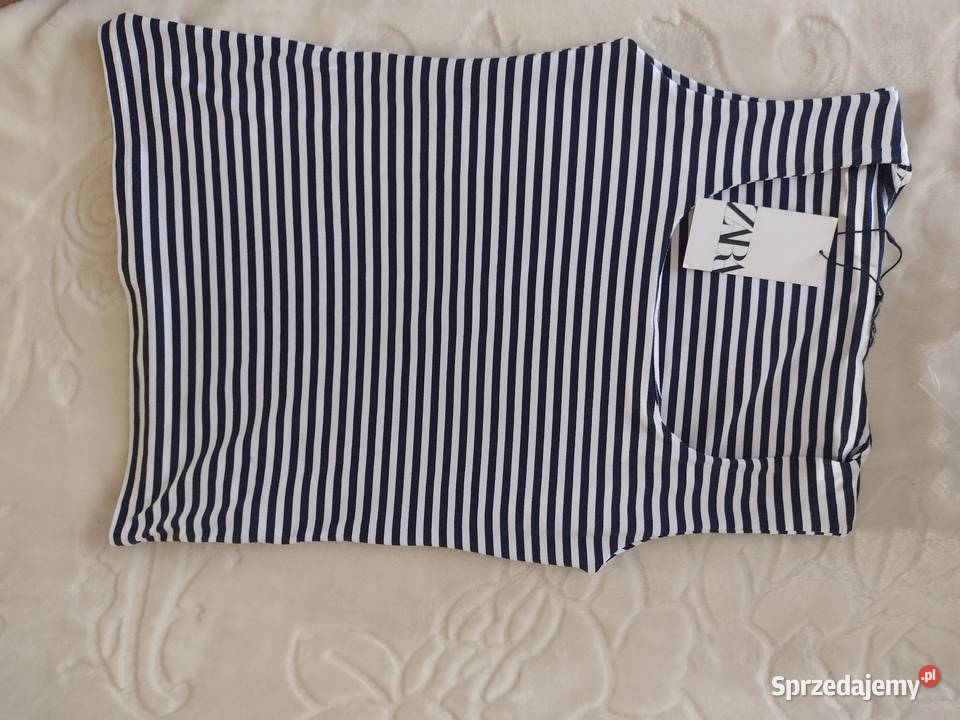 40L ZARA Biało granatowa bluzka koszulka z Zara Kraków sprzedam