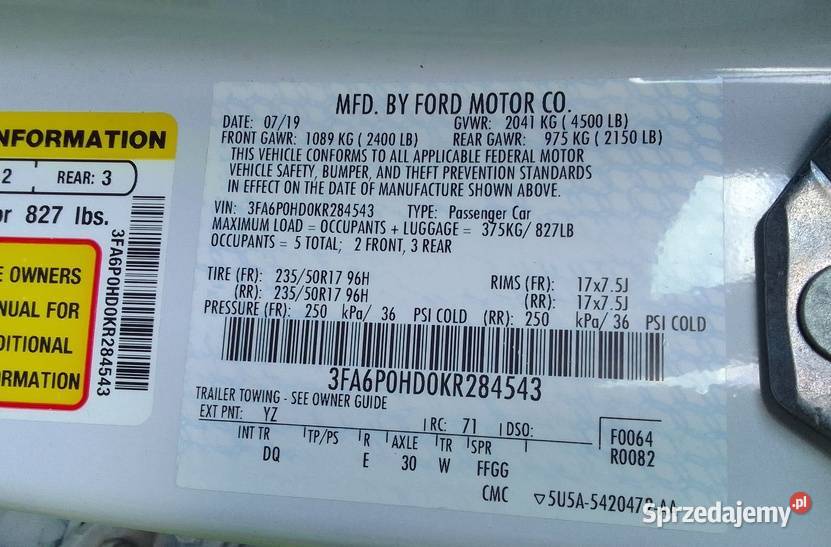 Ford Fusion 15 benzyna 182 przebieg 44 Samochody osobowe Oświęcim