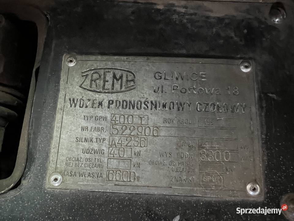 Wózek Zremb GPW400t diesel Kiełczów