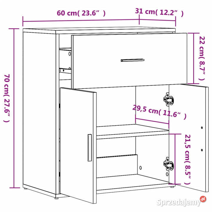 Szafka czarna 60x31x70 materiał drewnopochodny mazowieckie Warszawa