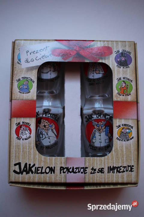 Komplet 4 kieliszki impreza urodziny prezent