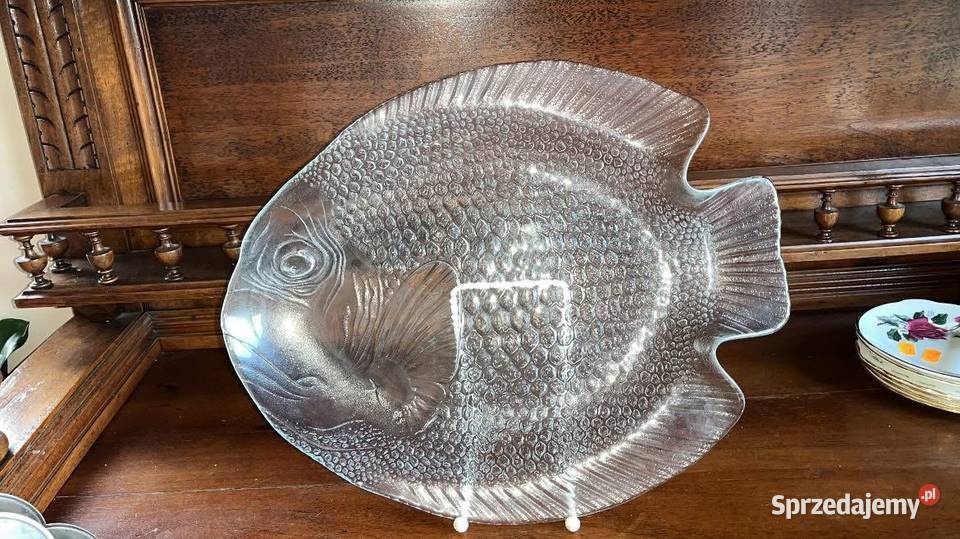 Patera szklana RYBA HSG Ząbkowice Jan S Drozd Porcelana i szkło pomorskie Gdańsk sprzedam
