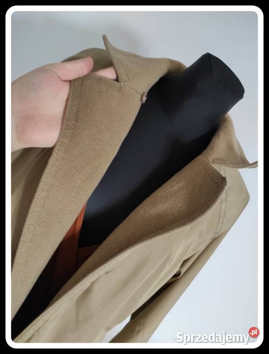 Płaszzcz dwustronny TRENCZ beżowo brązowy 42 XL mazowieckie Płock sprzedam