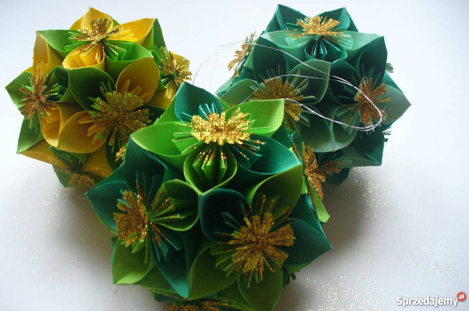 BOMBKI OZDOBY ŚWIĄTECZNE DEKORACJAORIGAMI KUSUDA Brzozów