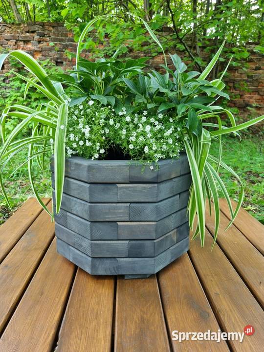 Donica drewniana sosnowa OŚMIOKĄTNA Kalety