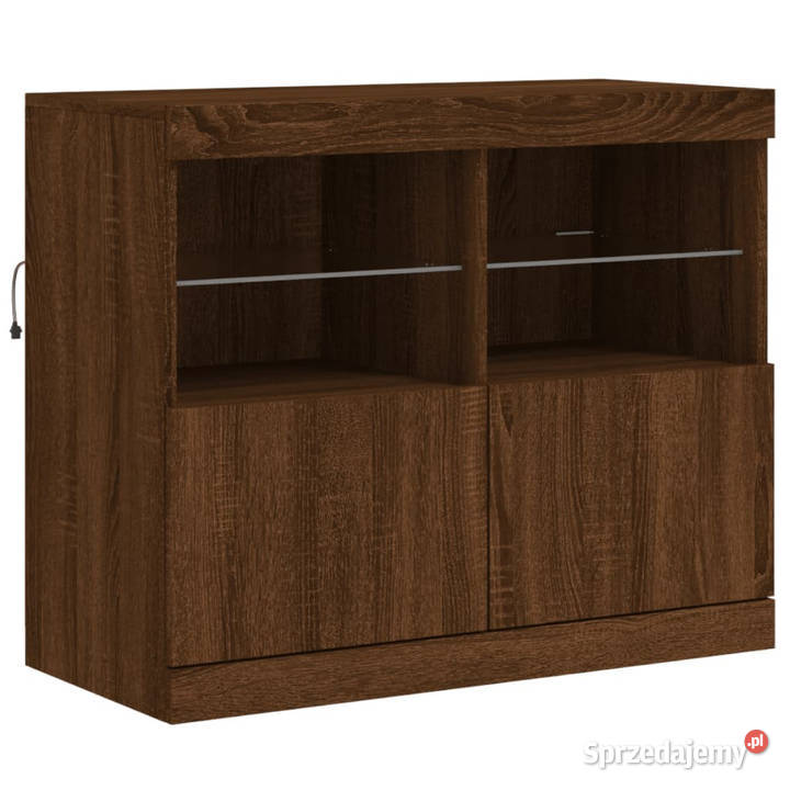 Szafka z oświetleniem LED brązowy dąb 81x37x67 mazowieckie Warszawa
