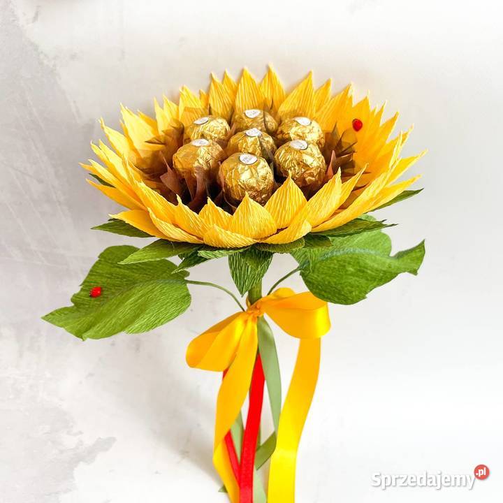 Duży słonecznik z cukierkami rozmiar L Rękodzieło Zielona Góra