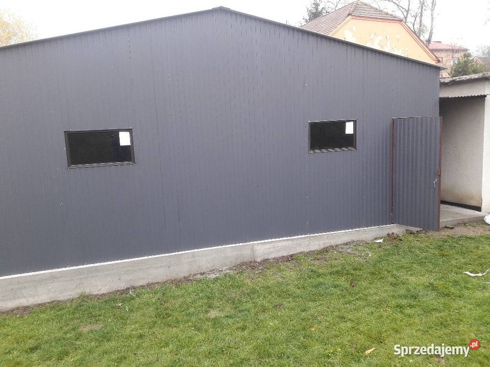 Grafitowy Garaż Blaszany 8x9m Blaszak Magazyn