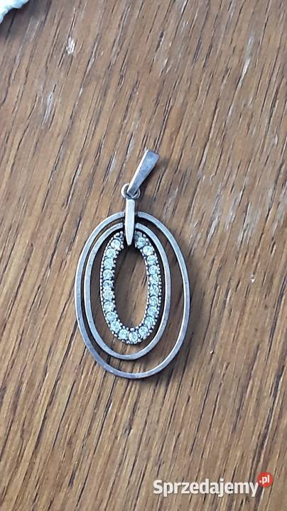 Wisiorek zawieszka srebrna z cyrkoniami Bielsko-Biała