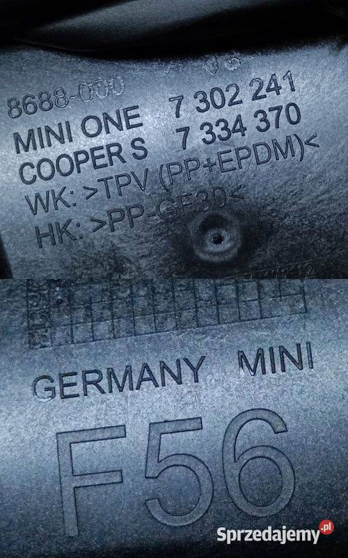 MINI ONE F56 F55 F57 COOPER S OBUDOWA WLEWU wielkopolskie Pleszew