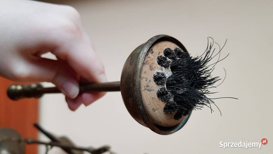 Stary mosiężny zestaw kominkowy mosiądz Dąbrowa Górnicza