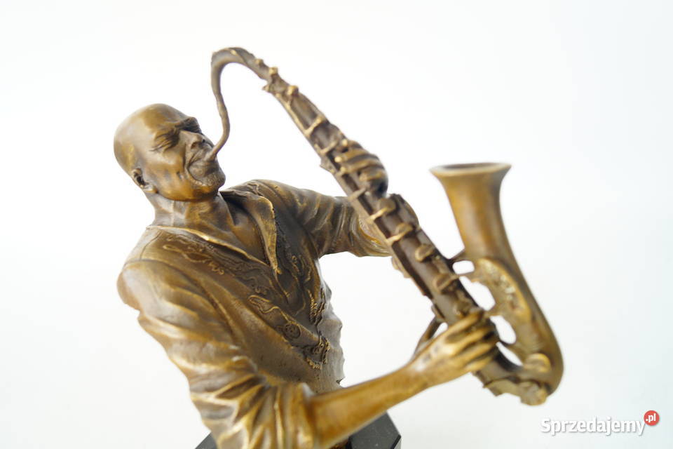 Figura z brązu grajek muzykant dekoracja rzeźba Gizałki