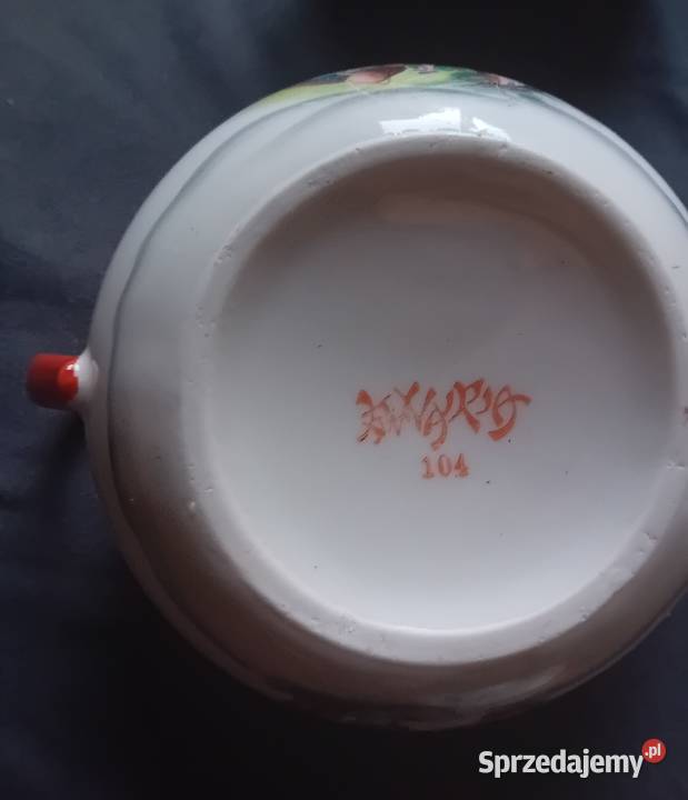 Zestaw cukiernica mlecznik porcelana styl Koźminek